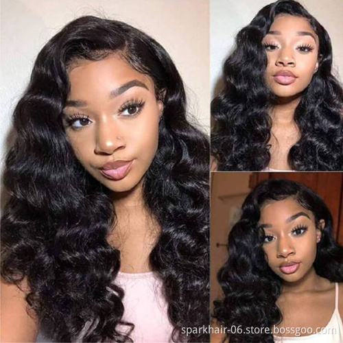 10A Cuticle Aligned Virgin Indian Hair Raw Unprocessed Lace Frontal Wig Loose Deep Wave Women Human Hair Lace Front Wigs